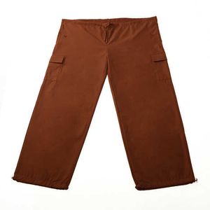 여성을위한 헐렁한화물 바지 2023 New Fashion Solid High High Wared Drawstring Straight Pants 세련된 캐주얼 넓은 다리 바지