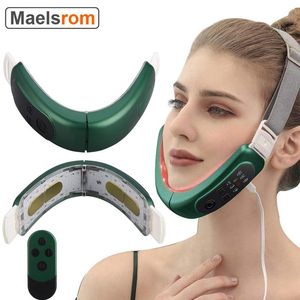 Massager Chin Vline Up Lift Belt Machine Red Blue LED Photon Therapy Vibration EMS Ansiktslyftanordning Face Slimming Massager Vface