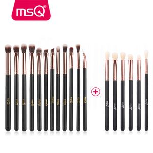 Borstar MSQ 6+12 18st Eye Makeup Borstar Set Professional Eyeshadow Blending Make Up Borstes Soft Synthetic Hair With Pu Leather Case