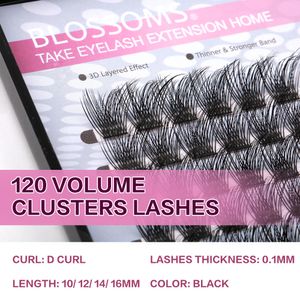 Falska ögonfransar FinyDreamy DIY 120 PCS Cluster Lashes 3D Natural Bunch 16mm D Curl Segmenterad stråle individuell mink Tufted Eyelash Fine Lash Tips 230530