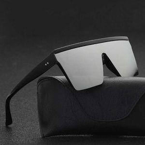 Fashion Sunglasses Luxury Brand Outdoor Summer Vintage Male Flat Top Men Black Square Shades UV400 Gradient Sun Glasses For Women Cool One Piece Designer