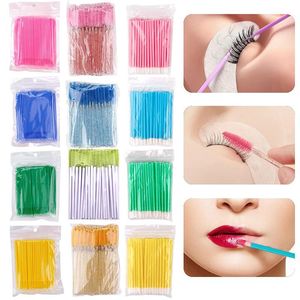 Ciglia 300pcs Applicatore per ciglia Applicatore per labbra per labbra Micro Brush ciglia il pennello trucco per estendere le ciglia dello stesso abito a colori