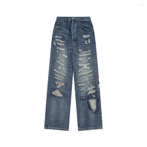 Männer Jeans Y2k Streetwear Ausgefranste Loch Baggy Für Männer Und Frauen Distressed Pantalones Hombre Casual Denim Hosen Übergroßen Ladungen