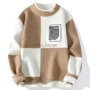 Men's Sweaters 2024 Fall Winter Brand Warm Sweaters Men's Casual Slim Pullovers Mens Fashion Splicing Sweater High Quality Knitwear Pull HommeLF231114L2402