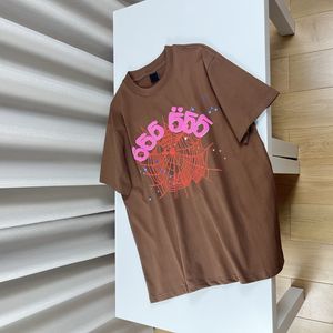 graphic tee woman sp5der mens tshirt designer shirt brown graphic tee man shirt spider hoodie 555 printing women High Quality free people clothing Crew Neck size s-xl