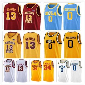 Ncaa Ucla Russell James Westbrook Harden Jersey Hakeem Ray Oluwon Allen Collage Camisas de basquete LEN BIAS
