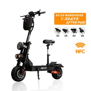 Hezzo F7 US AB Deposu Ücretsiz Kargo off-Road Exoter 60V 6000W Çift Motorlar 45AH Uzun Range 100km 11 inç Yağ Lastik Yüksek Kaliteli Katlanabilir Elektrik Kick Scooter