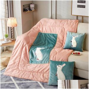 Blankets Blanket Office Car Pillow Quilt Foldable Plush Cartoon Lunch Break Sofa Manufacturer Wholesale In Stock Drop Delivery Home Dhgpu