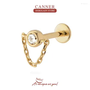 Stud Küpe Canner 1pc Star Moon 925 STERLING Gümüş 18g İplik İpi Labret Piercing Kıkırdak Tragus Güzel Takı Düğünü