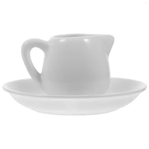 Geschirr-Sets 1 Satz Milchkännchen, Kaffeesirup, Wasserkocher, Milchkännchen, Keramik mit Untertasse