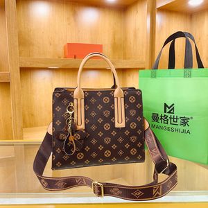 Factory wholesale ladies bags 6 colors classic retro letter printed tote bag large capacity three-layer leather handbags elegant atmosphere plaid handbag 6853#