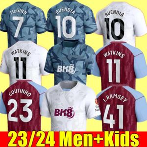 23 24 ديبي كرة القدم القميص Kids Kit Kit Home 2023 2024 Aston Villas Football Shirt Training Away Fans Player Version