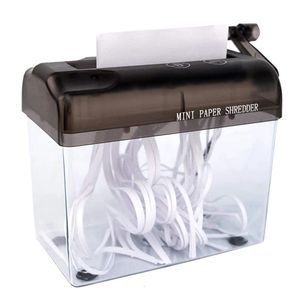 Shredders Mini Manuel Shredder Portable A6 El Kağıt Kesme Stripcut Makine Ofis Öğretim Malzemeleri Dayanıklı Kesici Y231130