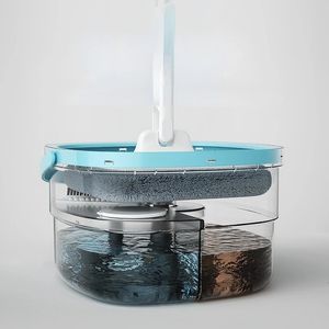 Швабры из микрофибры для ленивой мытья полов, плавающие на 360°, инструменты для бытовой уборки, швабра для разделения сточных вод с ведром 231130