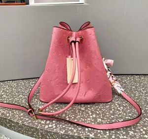 Bucket Bag Women's Fashion Drawstring Shoulder Messenger Bag Color Changing Leather Printing Women's Bags