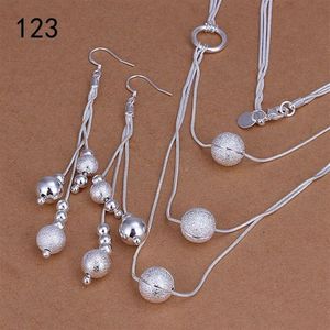 set di gioielli in argento sterling da donna dello stesso stile mix moda matrimonio set di gioielli in argento 925 con orecchini a collana GTS34302w