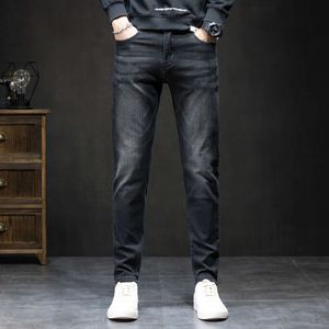 Mens Brand Dark Blue Slim Fit Stretch Jeans For Men denim Pants Trousers S Clothing Trendy Streetwear New