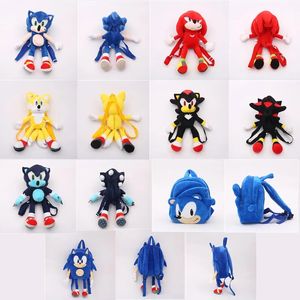 Atacado bonito sonic 8 tipos de mochila de brinquedo de pelúcia estudantes crianças presente compras jogar mochila