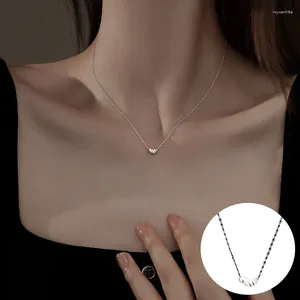 سلاسل 925 Sterling Silver Love Necklace for Women Girl Simple Irregular Fine Chain Design Jewelry Party Drop