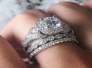 New Selling White Gold Clear Zircon Ring for Women039s Engagement Gift Ring CNE Fast 2309354