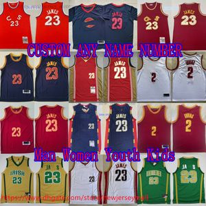 Benutzerdefinierte S-6XL Classic Retro Lebron 2015–16 Basketball 23 James Jersey Classic Vintage 2 Kyrie Irving Retro High School James Atmungsaktive Sport-Shirts 2008–09 Blau