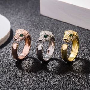 Pierścień designerski Carter Classic Trend S925 Srebrny Pierścień Lamparta Moda Atmosfera Lampart Pierścień z diamentowym otwierającym lampart