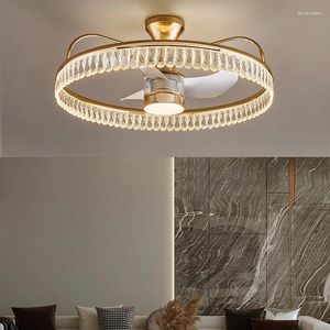 Nordic Creative Luksus Crystal Glass Gold Fan LED żyrandol żyrandol studia sypialnia Restauracja Oświetlenie
