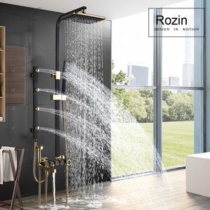 Bagno Soffioni doccia Sistema Getti per massaggio corpo Set di rubinetti Miscelatore per vasca a pioggia Rubinetto per bidet Spruzzatore Testa Bocca girevole 231130