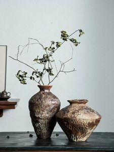 Tassen Jingdezhen Ruhiger Wind Zen-Dekorationen Großer und grober Keramiktopf Handarrangierende Retro-Porzellanvasen 231130