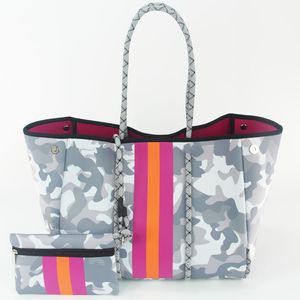 camouflage Beach Bag Neoprene Totes bags neoprene Large luxury Handbag Waterproof Summer Travel Shoulder Bag Multipurpose Women hobo shopping purses