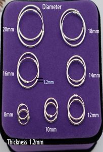 Medium 925 Sterling Silver Liten Hoop For Women Bone Buckle Round Circle örhängen Hoops Ear Rings Earings Jewelry8124708