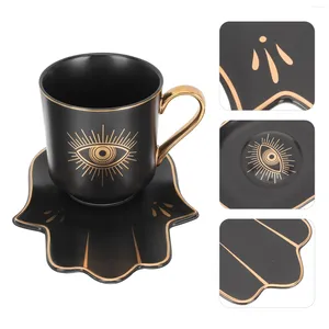 Canecas estilo europeu xícara de café caneca de chá copos cerâmica olho mal conjunto turco água decorativa latte pires beber bebida