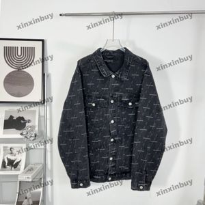 xinxinbuy men designer coatジャケットパリウォッシュレタープリント長袖の女性ホワイトカーキブラックブルーxs-2xl