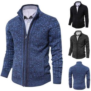 Мужские свитера 2023, осень/зима, мужской вязаный верхний слой, приталенный свитер с высоким воротником и длинными рукавами, кардиганLF231114L231213