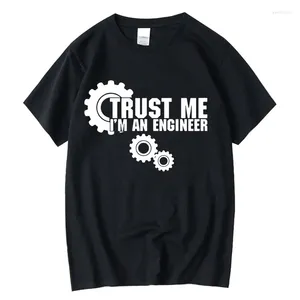 Magliette da uomo T-shirt XINYI in cotone Trust Me I AM AN ENGINEER Stampa Camicia O-Collo allentata estiva fresca per uomo Manica corta Top maschile