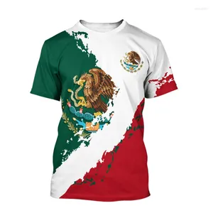 Herr t shirts sommar mexico t-shirts mexikansk flagga 3d tryck streetwear män kvinnor mode överdimensionerad kort ärm skjorta barn tees toppar