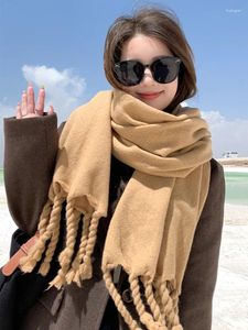 Lenços moda de malha inverno vintage cachecol mulheres homens simples cachecol sólido quente pashmina mujer masculino foulard bufanda pareo envoltório xale