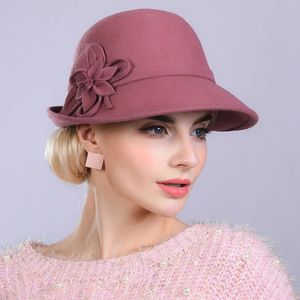 Chapeaux à large bord chapeaux de seau femme automne et hiver fête chapeau formel angleterre mode élégant irrégulier 100% laine feutre chapeaux 231130