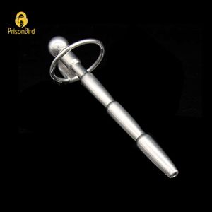 New Male Stainless Steel Urethra Catheter with 2 size Cock ring Penis Urinary Plug Sexy Toy Urethra Stimulate DilatorA015