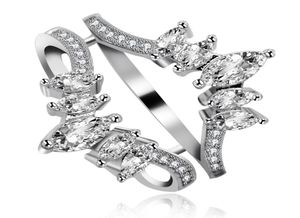 925 Sterling Silver Marquise Cut Cubic Zirconia Wedding Pierścionka dla kobiet biżuteria z okazji zaręczynowej mody Y5308854016