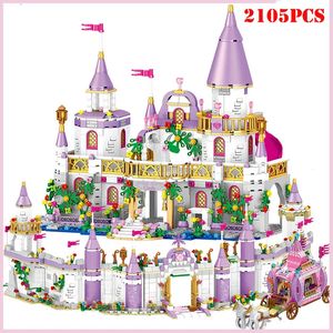 Weihnachten Spielzeug liefert Prinzessin Villa Windsor Castle Bausteine Mädchen Figuren DIY Freunde Haus Stadt erleuchten Ziegel Kinder Spielzeug Weihnachtsgeschenk 231129