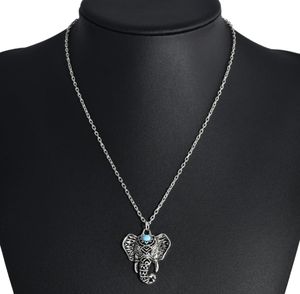 Collana con pendente Bohimian Gypsy Imitazione tailandese placcato argento mascotte elefante strass sole luna elegante gioielli firmati Boemia 1710579