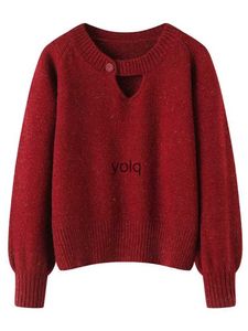 Suéteres femininos Qoerlin 2023 Coreano Novo V-Ne Sweater para Cor Sólida Sexy Outono Inverno Moda Versátil Malhas Quentes Top Mulheres S-XLyolq