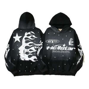 Hellstar Designer Hoodies Hellstar Hoodie Vintage Sweatshirts Portrait High Street Tide Hip Hop Thicked Athleisure Handmålade fickor Kvinnor 714