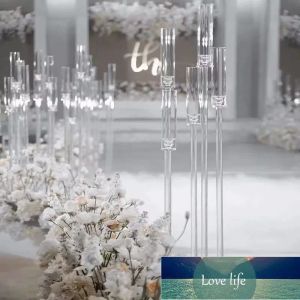 All-Match Wedding Decoration Centerpiece Candelabra Clear Candle Holder Akrylljusstakar för Event Party Supplies 10 st