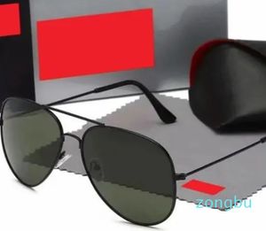 Designer aviador óculos de sol para homens ra ban óculos mulher proteção tons real lente de vidro ouro metal quadro condução pesca sunnies com caixa