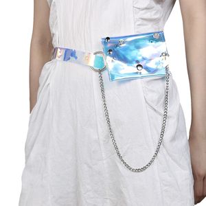 Scene Wear Hip-Hop Accessories Clear Laser Fanny Pack Belt Women's Chain Mini Bag