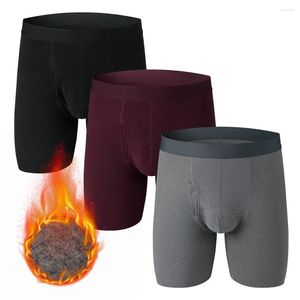Cuecas masculinas calcinha térmica roupa interior u bolsa boxer shorts perna longa conforto briefs respirável legging apertada