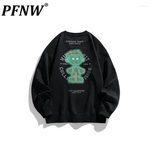 Men's Hoodies PFNW 2023 Autumn Fashion Brand Sweater Cotton Composite Milk Silk T-shirt Tide Chic Print Hip Hop Tees 12Z6199