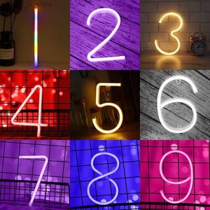 LEDネオンサインネオンアラビア数字ライトLEDアルファベット数の装飾ライトアップワードウェディングクリスマスバースデーパーティーホームショップバーYQ231201